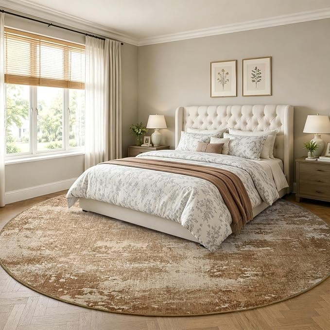6Ft Round Area Rugs for Living Room, Soft Non-Slip Washable Rugs Modern - Image 3