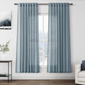 Light Blue Linen Curtains 72 Inch Length by Nanspring