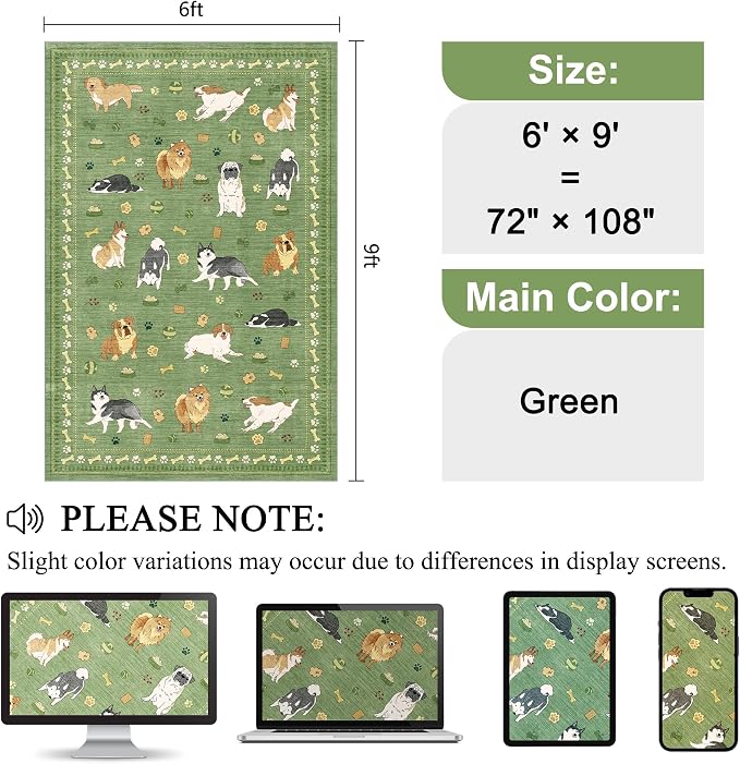 DUKINO 6x9 Washable Dog Area Rug - Image 2