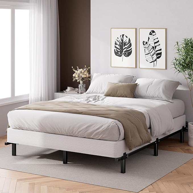 ZINUS 7 Inch Compack® Metal Bed Frame, Support Bed Frame for Box Spring and Mattress Set, Black, Twin