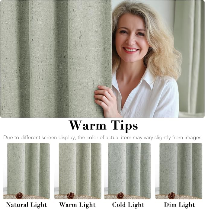 H.VERSAILTEX Linen Blackout Curtains 54 Inches Long 100% Absolutely Blackout - Image 5