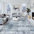 8x10 Area Rug for Living Room Bedroom: Non-Slip Modern Light Slate Blue | by Oriannal