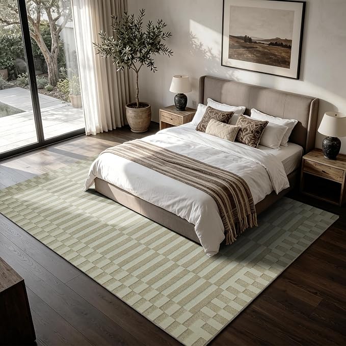 8x10 Washable Area Rugs for Living Room, Dining Room, Nursery- Beige | Ultra - Image 6