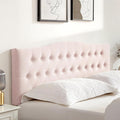 Tufted Upholstered Headboard Twin Size, Sturdy and Durable Solid Wood Bed headboard, Fabric Headboard Adjustable Height from 37” to 51”, Modern Button Diamond Design Head Board, Pink