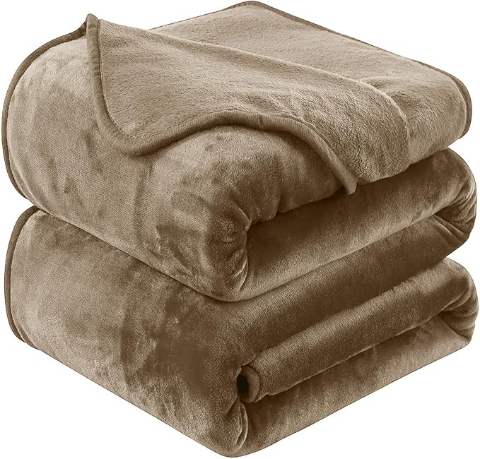 Soft King Size Blanket for All Season Warm Fuzzy Microplush Lightweight Thermal Fleece Summer Autumn Fall Winter Spring Blankets for King Calking Bed Couch Sofa,90x108 Inches,Taupe