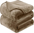 Soft Travel Size Throw for All Season Warm Fuzzy Microplush Lightweight Thermal Fleece Summer Autumn Fall Winter Spring Blankets for Bed Couch Sofa,50x60 Inches,Taupe