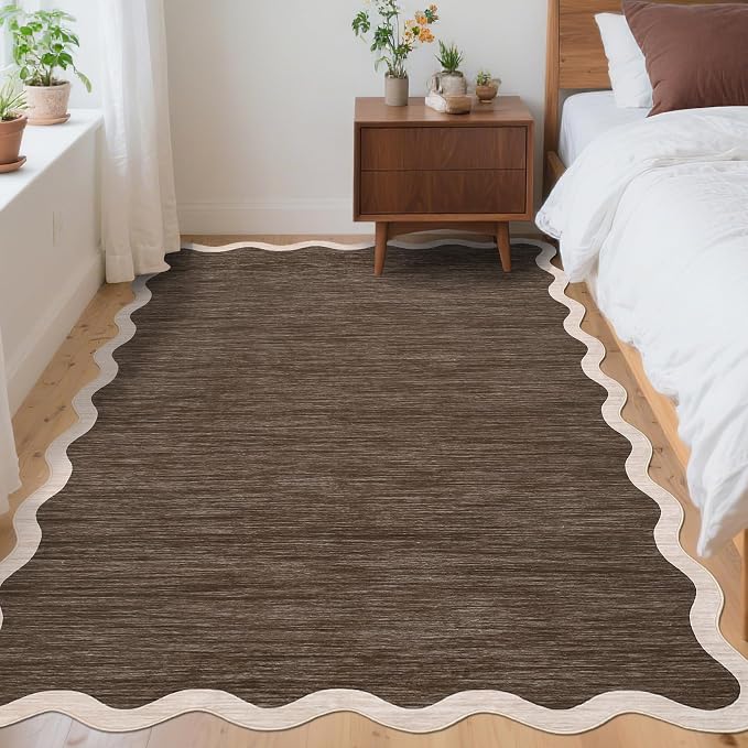 GarveeHome Scalloped Area Rug 4x6 Washable Rug Non Slip | Modern Traditional - Image 9