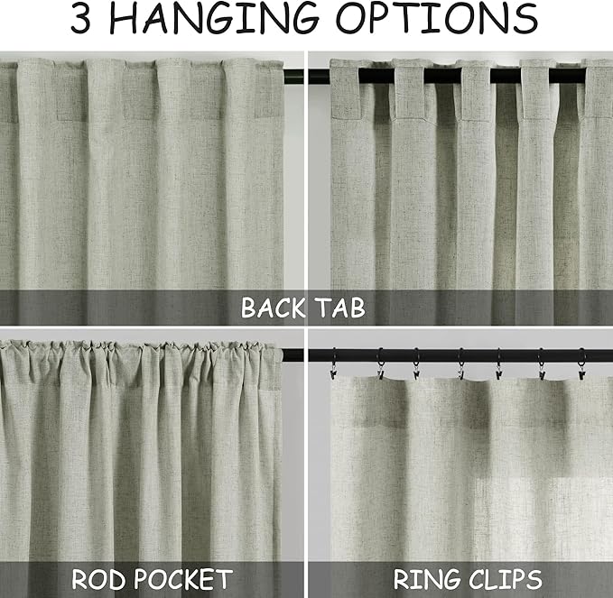 Sage Green Curtains 80 Inches Length - Image 3