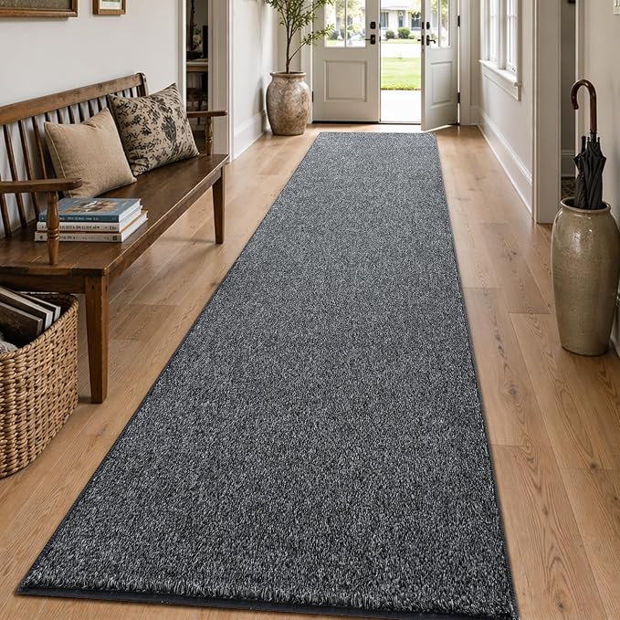 2x10 Black/White Runner Rug Washable Non-Slip - Image 3