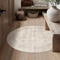 Schweek 4ft Round Rug Neutral Beige Washable Non-Slip Circle Rug Area Rugs | by Schweek