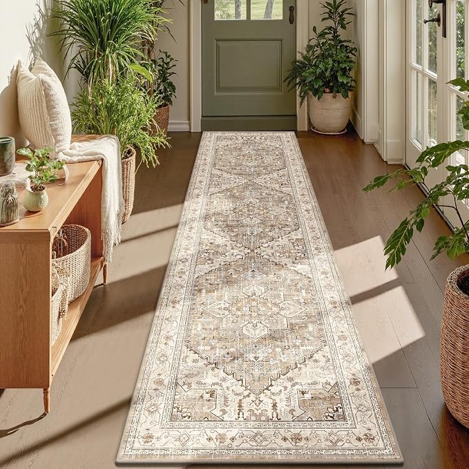 Yamaziot Washable Runner Rug, 2x8 Non-Slip Boho Vintage Hallway Kitchen Rug | by Yamaziot