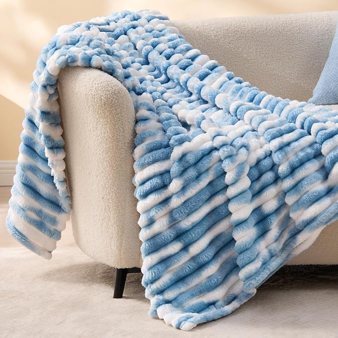 BEDELITE Striped Fleece Throw Blanket, Soft Cozy, Lightweight Warm, - Image 6