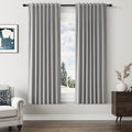 Dark Grey 100% Blackout Linen Curtains 63 Inch Length 2 Panels Set by Guken