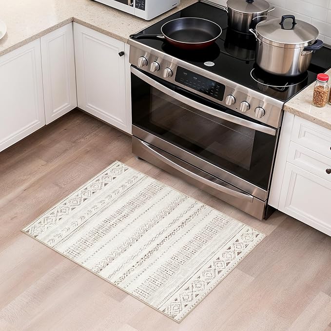 cotiled Washable 2x3 Entryway Rugs: Boho Moroccan Soft Small Rug | Non-Slip - Image 4