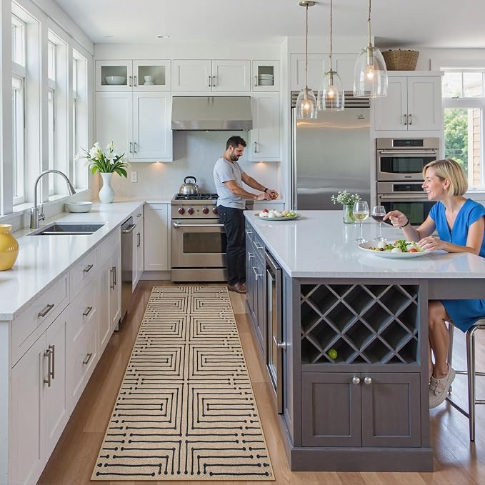 Lahome Easy Jute Washable Runner Rug, 2x8 Farmhouse Kitchen Runner Rug | Non - Image 7