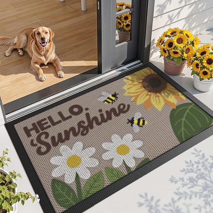LUMI Outside Welcome Door Mat 32x47, Non-Slip Durable Rubber Easy Clean | by LUMI