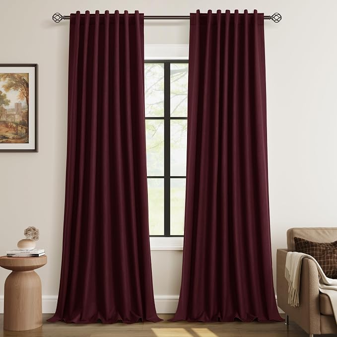 100% Blackout Curtains 90 Inch Length 2 Panels Set by Guken