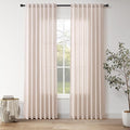 Natural White Linen Curtains 84 Inch Length by Nanspring