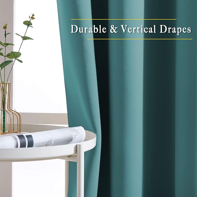 NICETOWN Blackout Curtains 66 inches Long, Grommet Window Treatment Energy - Image 3
