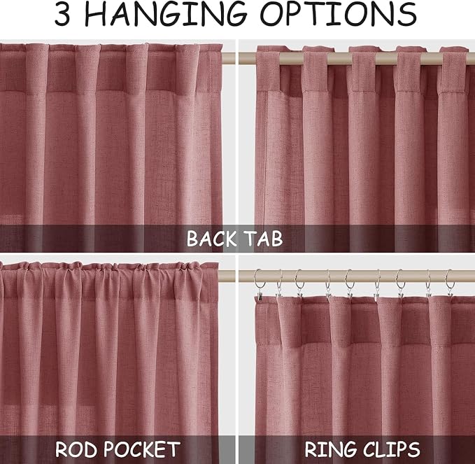 Canyon Rose Linen 144 Inch Curtains - Image 2