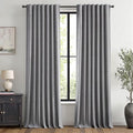 MIULEE 100% Blackout Linen Curtains 42 x 96 Inch Glacier Gray 2 Panels | by MIULEE