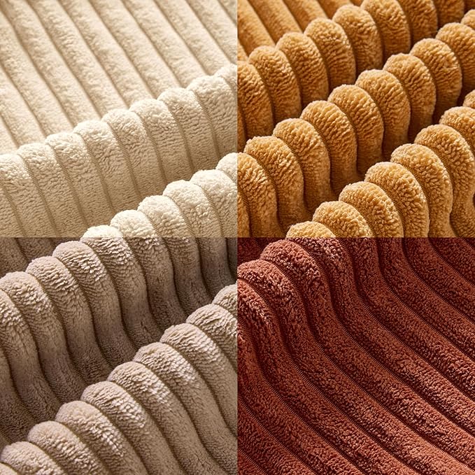 MIULEE Fall Corduroy Decorative Throw Pillow Covers Terracotta 18x18 | Set of 4 - Image 5