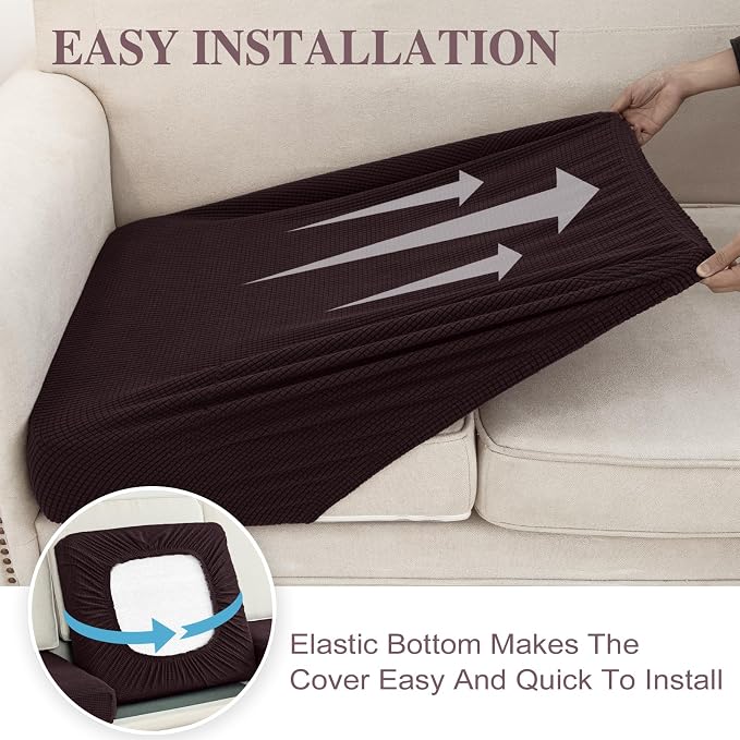 LA MEACK Couch Cushion Covers for Sectional Sofa L Shape Washable Separate Seat - Image 5