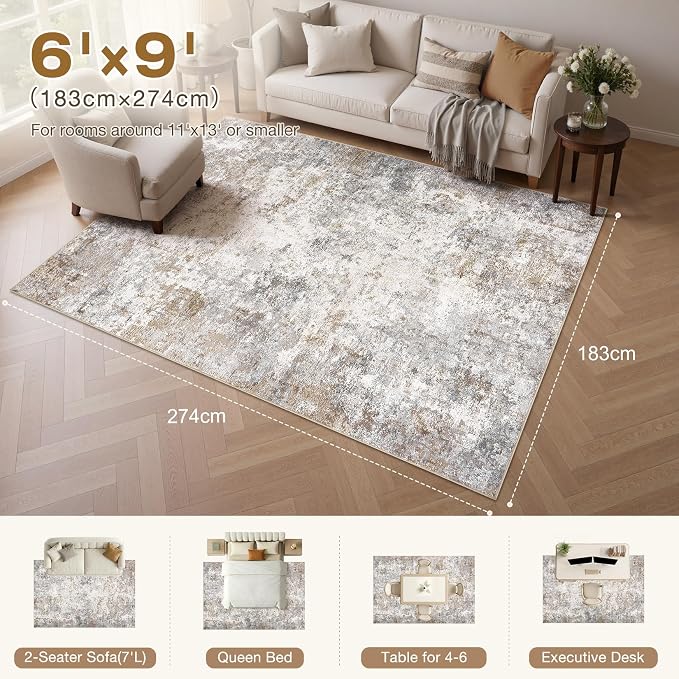 UERMEI 6x9 Area Rug Living Room Rugs - Image 2
