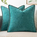 MIULEE Decorative Couch Throw Pillow Covers 20x20 Inch Teal 2 Pack | Farmhouse by MIULEE
