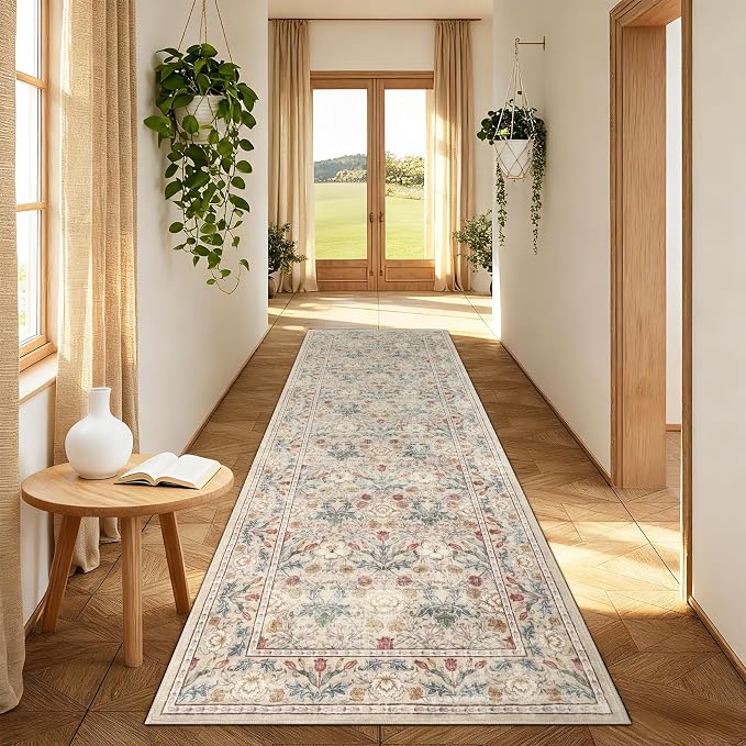 GarveeHome Washable Runner Rug 2x6, Non Slip Floral Kitchen Runner - Image 2