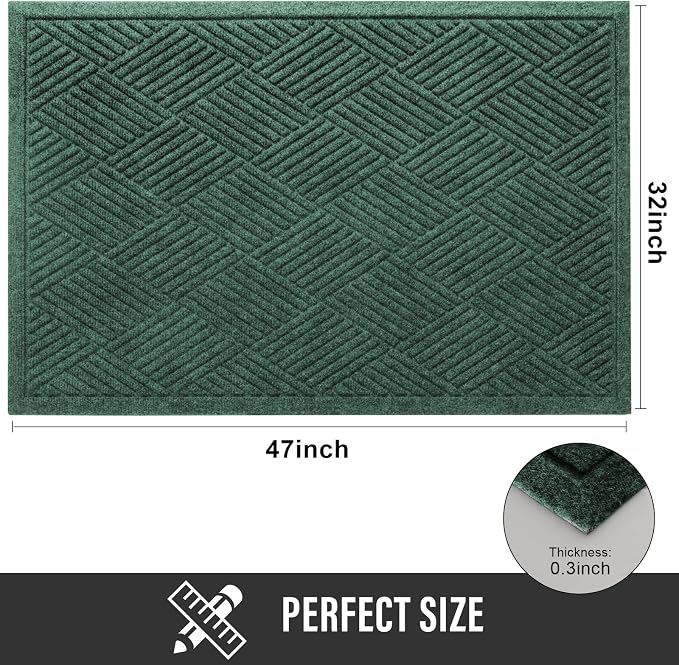 Sturdy Front Door Mat, Absorbent Muddy Dirt Resist Welcome Door Mats Outdoor - Image 2