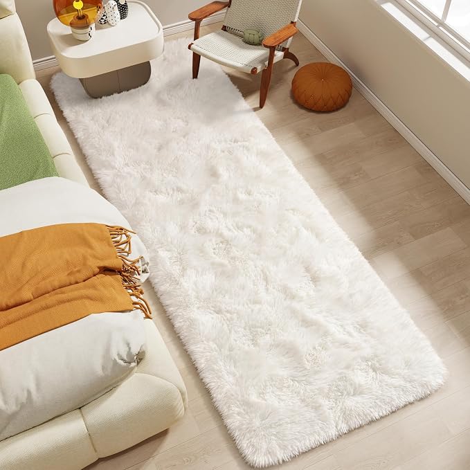LOCHAS 2x8 Runner Rugs for Hallway, Fluffy Area Rugs for Bedroom, Cream | Ultra - Image 2