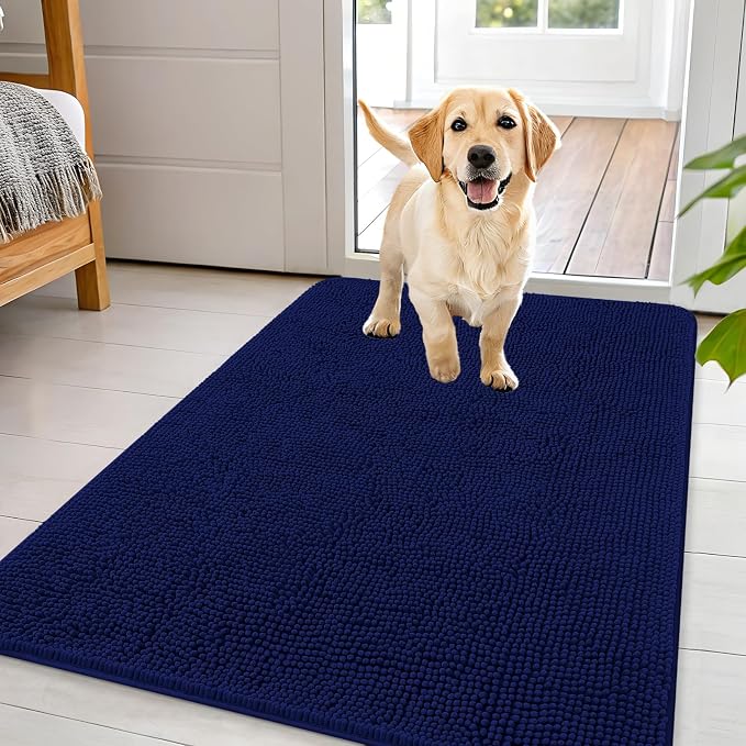 OLANLY Dog Door Mat for Muddy Paws 44x32, Super Absorbent Chenille Mud Mat | by OLANLY