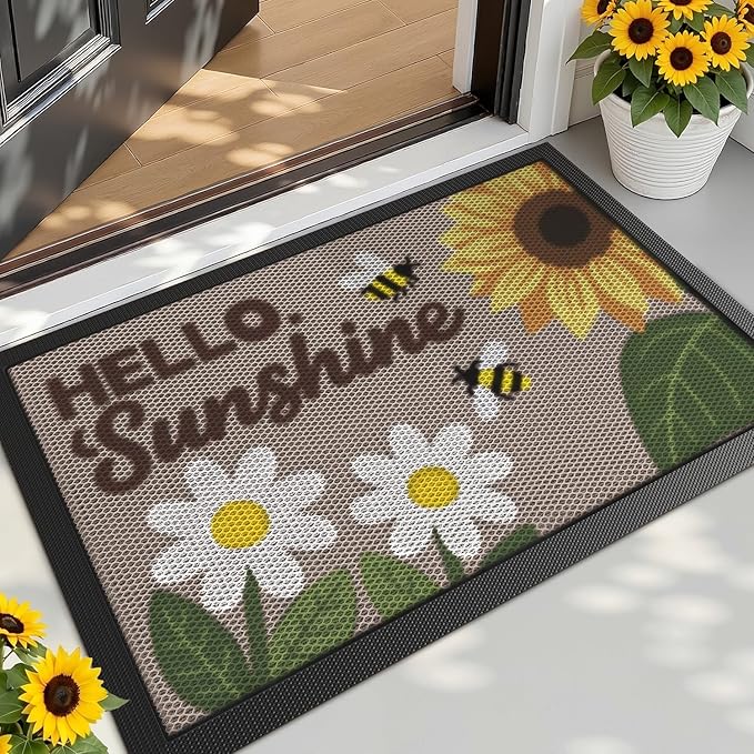 LUMI Outside Welcome Door Mat 24x36, Non-Slip Durable Rubber Easy Clean | by LUMI