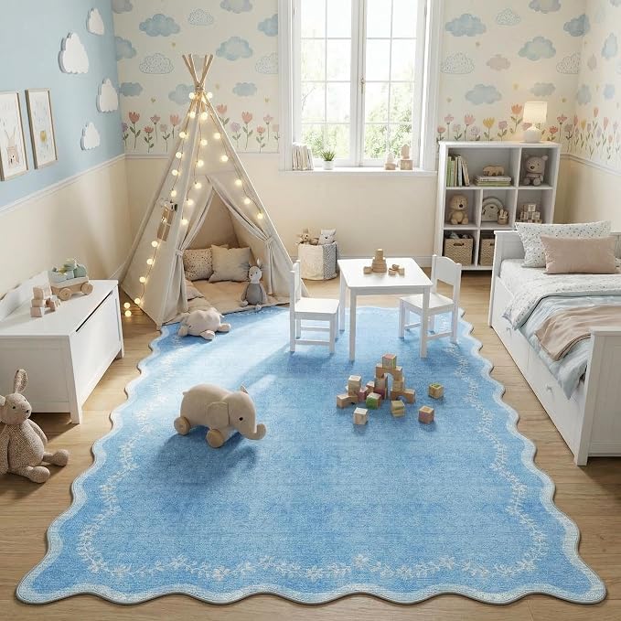 GarveeHome 6x9 Scalloped Area Rug Soft Washable Rug - Image 4