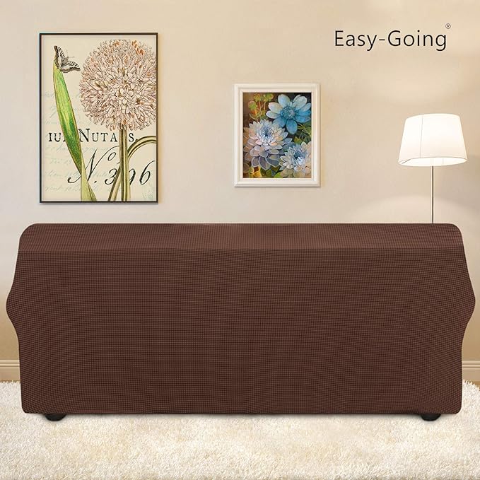 Easy-Going Stretch Oversized Sofa Couch Slipcover Washable Coffee | 1-Piece - Image 4