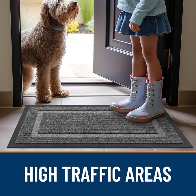 OLANLY Front Door Mat Outside 71x47, All-Season Heavy-Duty Rubber Doormat | - Image 7