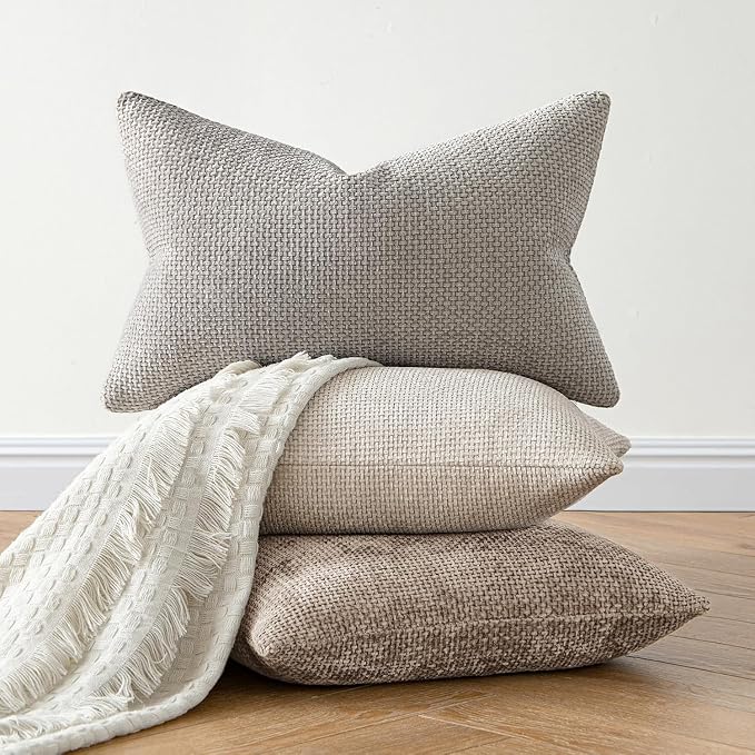 MIULEE Decorative Couch Throw Pillow Covers 22x22 Inch Light Khaki 2 Pack | - Image 4
