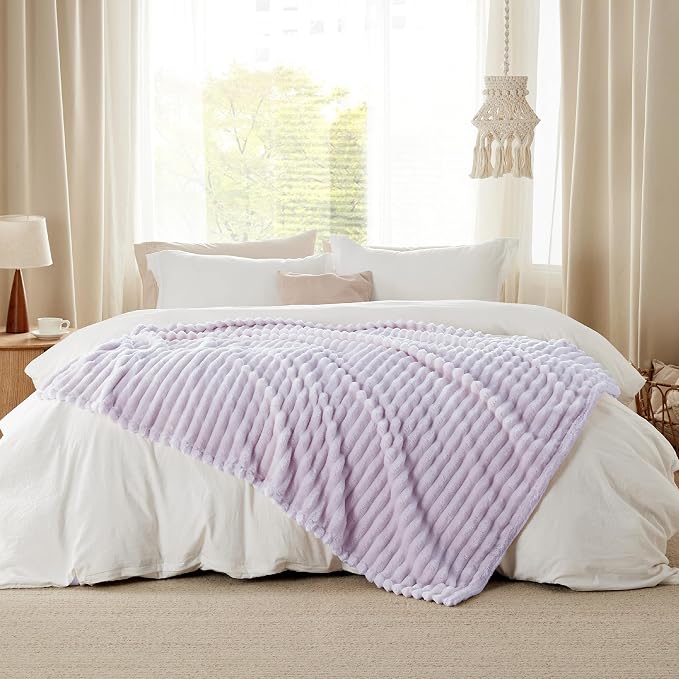 Bedsure Soft Throw Blanket for Couch Decor Gifts Lavender Fog 50"x60" | - Image 8