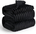 Bedsure GentleSoft Blankets Queen Size for Bed - Cozy Soft Blankets for Women, Cute Large Fleece Throws for Girls, Black, 90x90 Inches