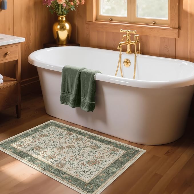 GarveeHome Small Sage Green Entryway Rug, 2x3 Washable Front Door Rug Indoor - Image 4