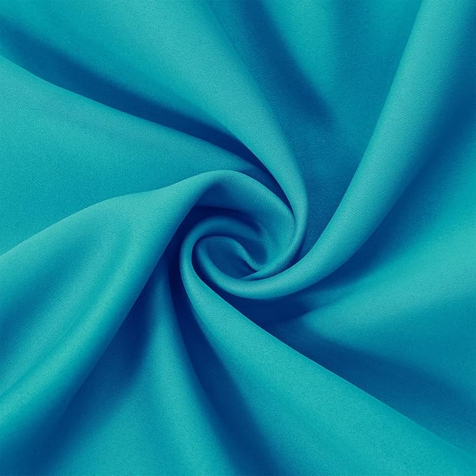 Teal Thermal Blackout Curtains/52 x 54 Inch/Set of 2 Panels Room Darkening - Image 5