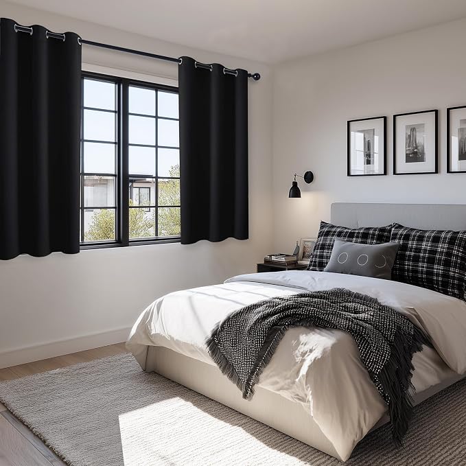 Short Blackout Curtains for Bedroom 2 Panels, 42 x 45 Inch | Light Blocking & - Image 6