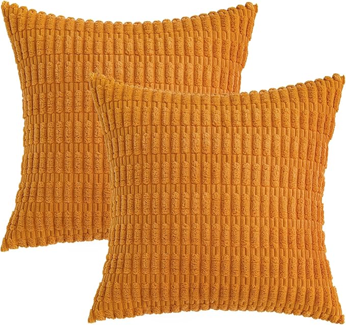 MIULEE Fall Decorative Throw Pillow Covers 16x16 Burnt Orange Pack of 2 | Soft - Image 6