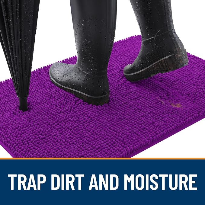OLANLY Dog Door Mat for Muddy Paws 48x30, Super Absorbent Chenille Mud Mat | - Image 2