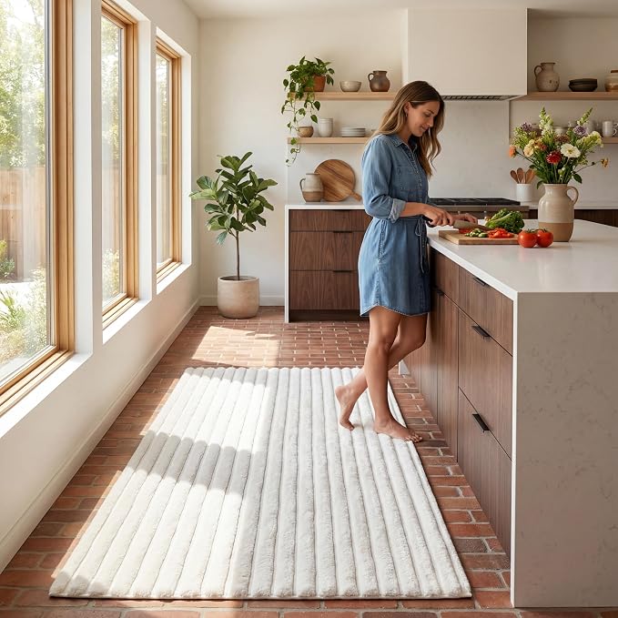 nuLOOM Kai Off White Striped Washable Area Rug, Off White - Image 8