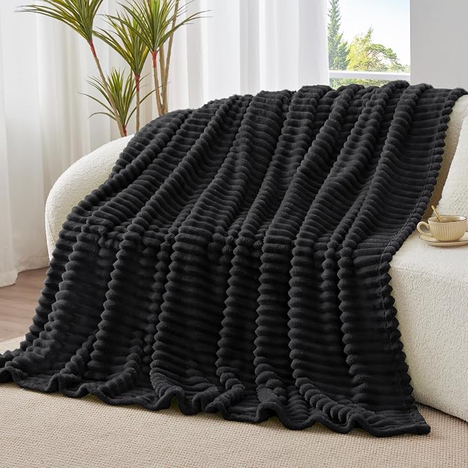 BEDELITE Ribbed Twin Blanket for Couch & Bed, Warm Yet Lightweight, Ribbed - Image 3