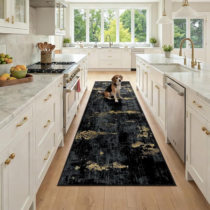 RELEANY Washable Runner 2'6"x8' Abstract Area Rug by RELEANY