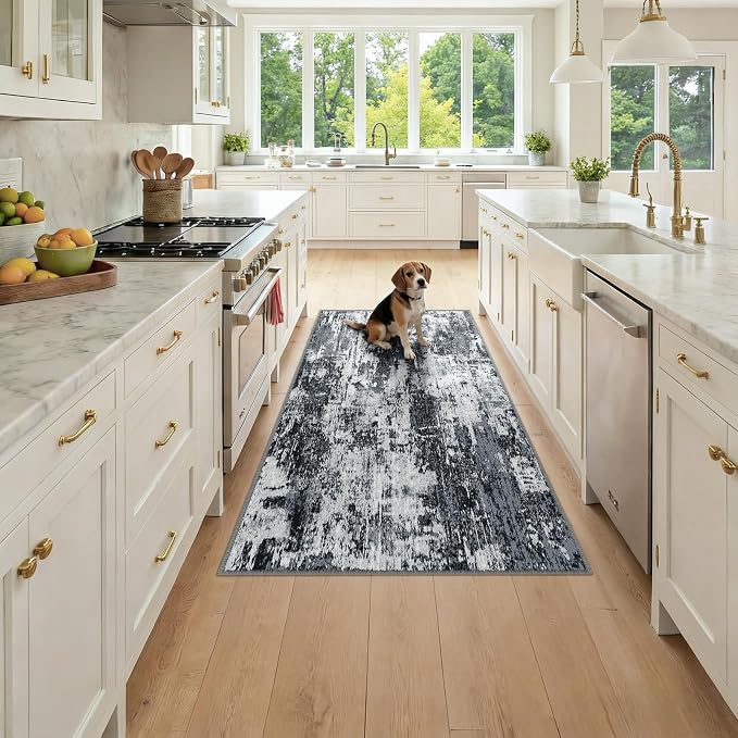 RELEANY Washable Runner 3'x6' Abstract Area Rug by RELEANY