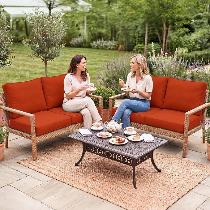 8Pcs Patio Cushion Covers Stretch Outdoor Furniture Protector Slipcovers | - Image 2